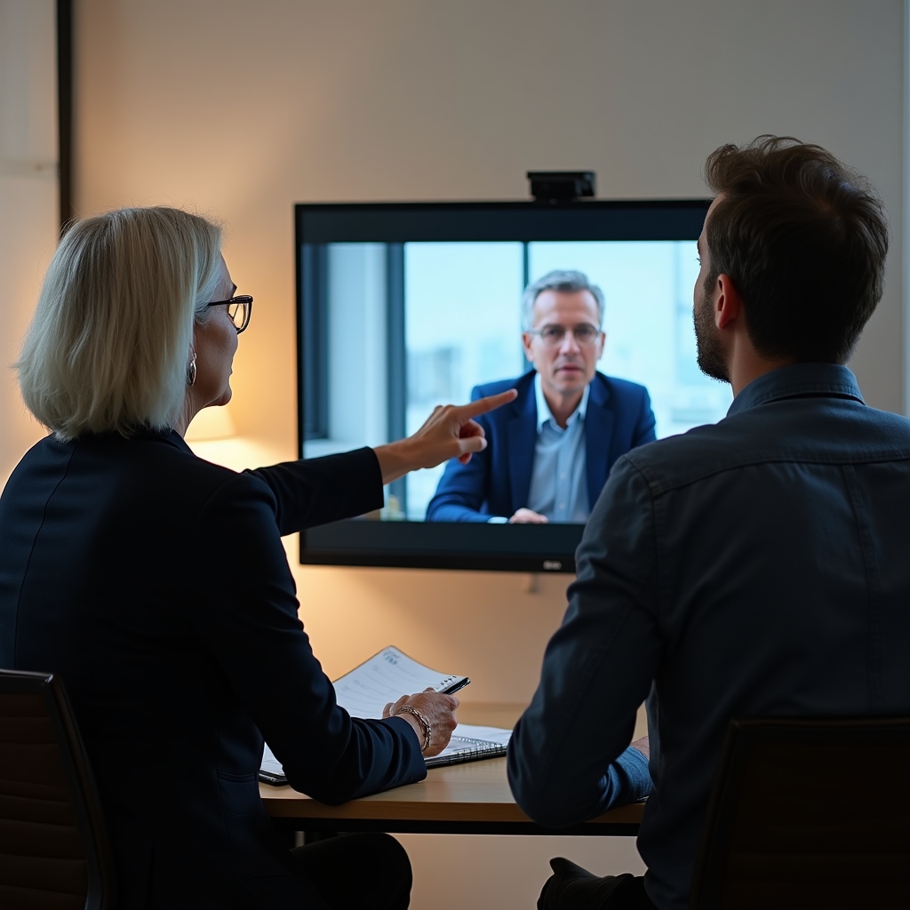 Coach and client reviewing video recording playback during a virtual coaching session